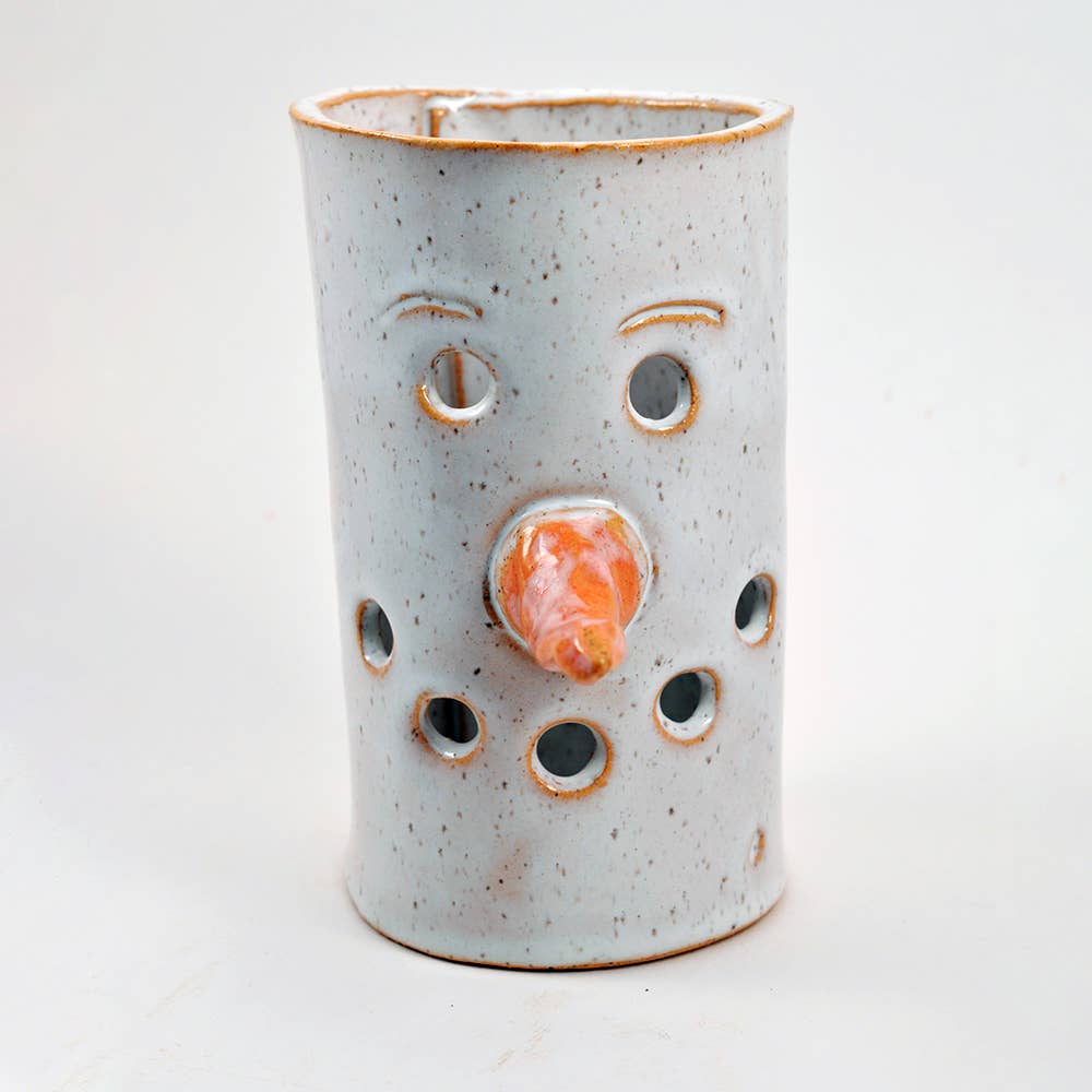 Snowman Luminary - Snowmen - Holiday Decor - Snowman Pottery: Medium