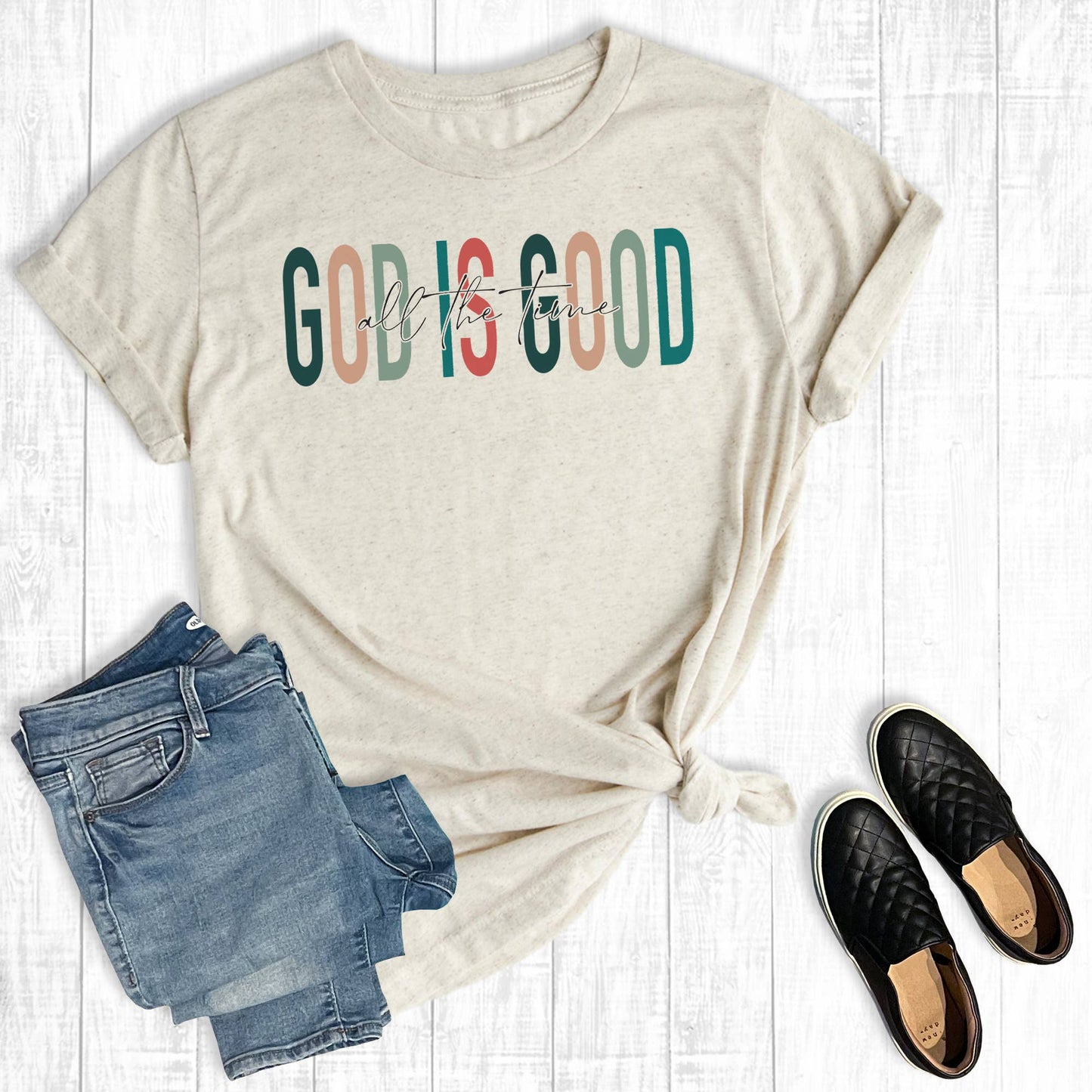 God Is Good All The Time Graphic Tee: Oat