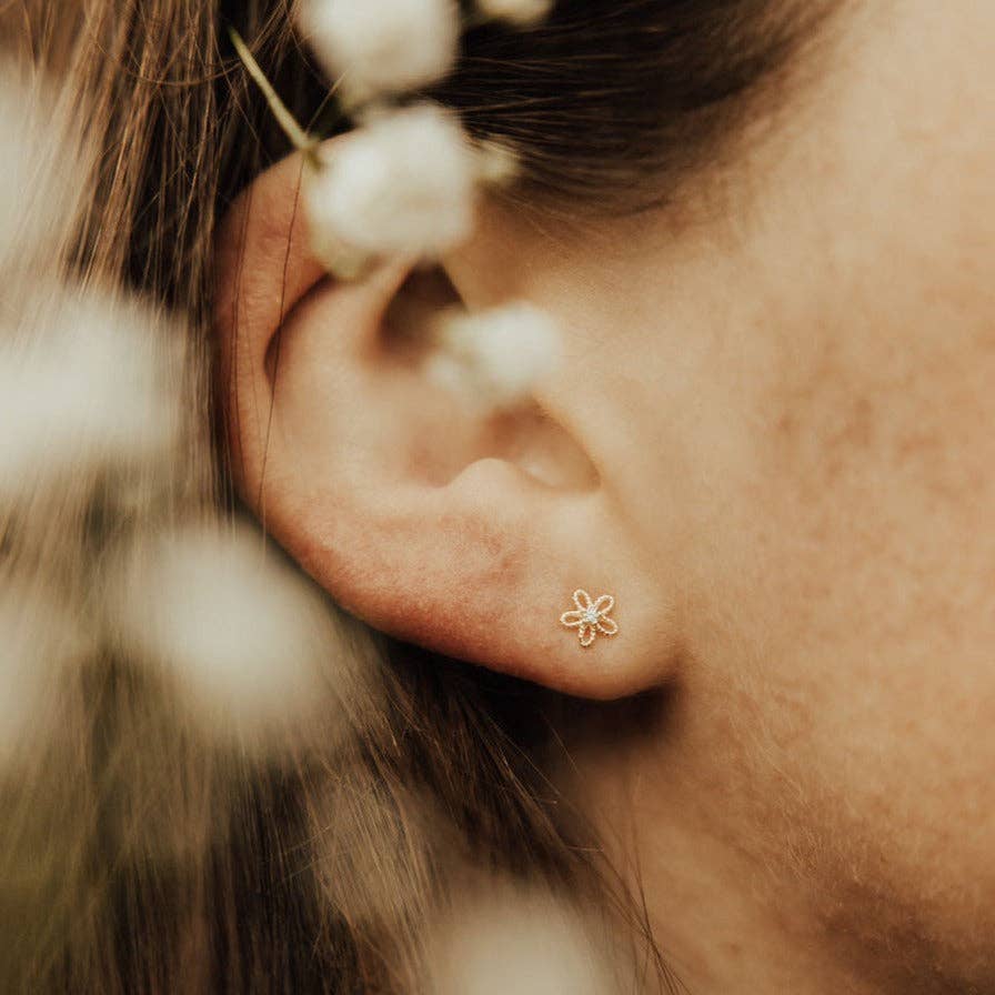 Flower Mini Studs: Silver