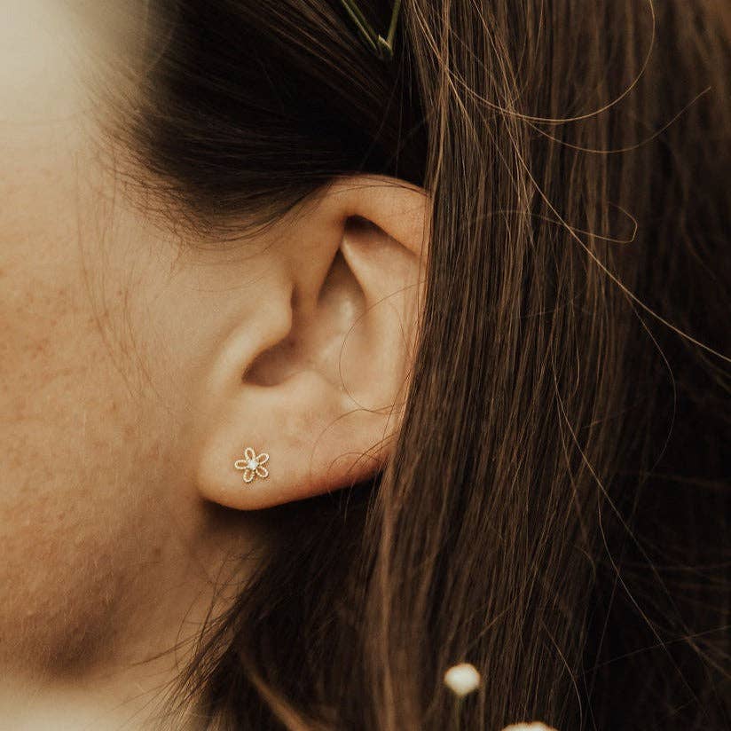 Flower Mini Studs: Silver
