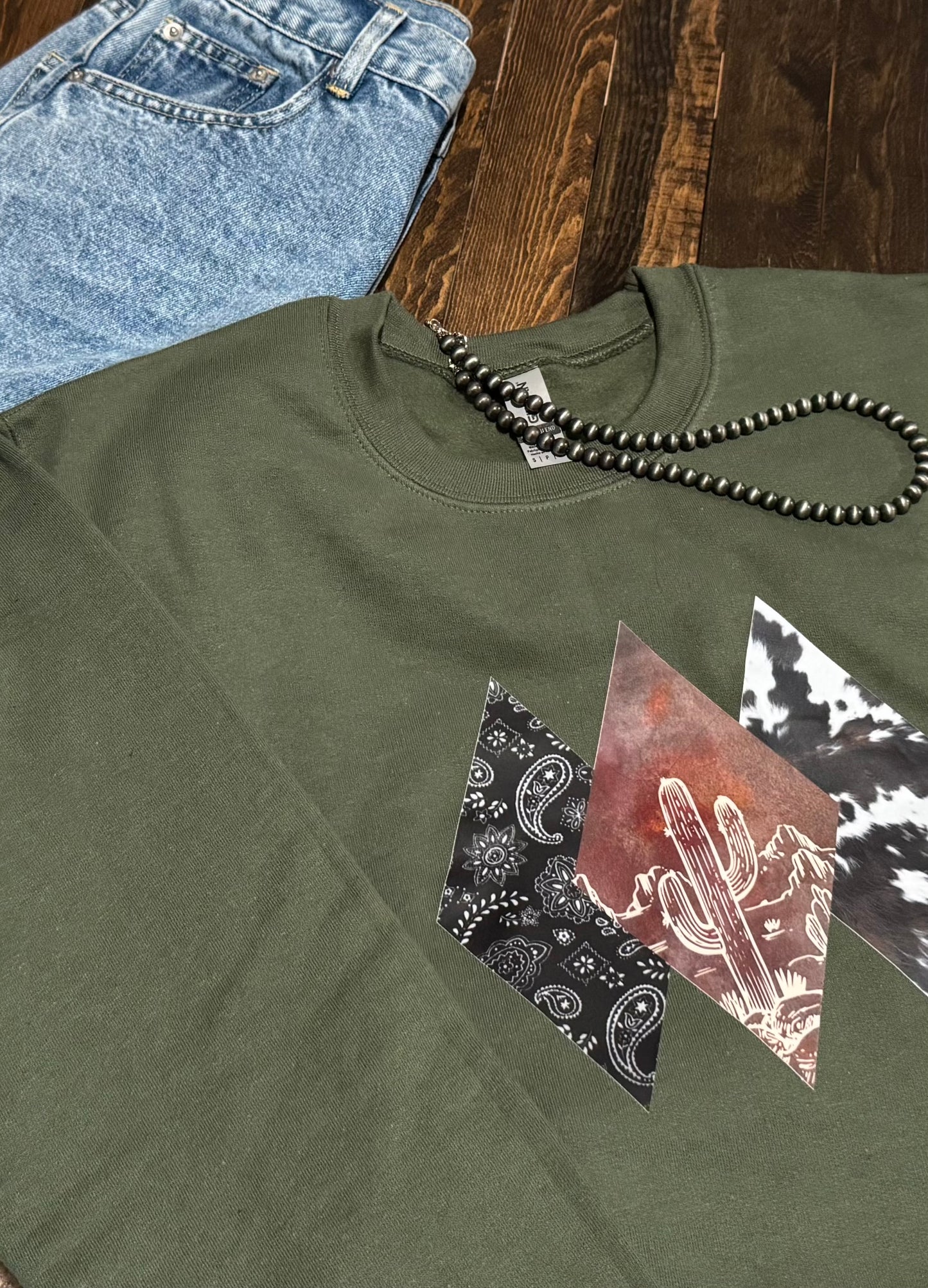 Diamond Cactus Cowhide Sweatshirt