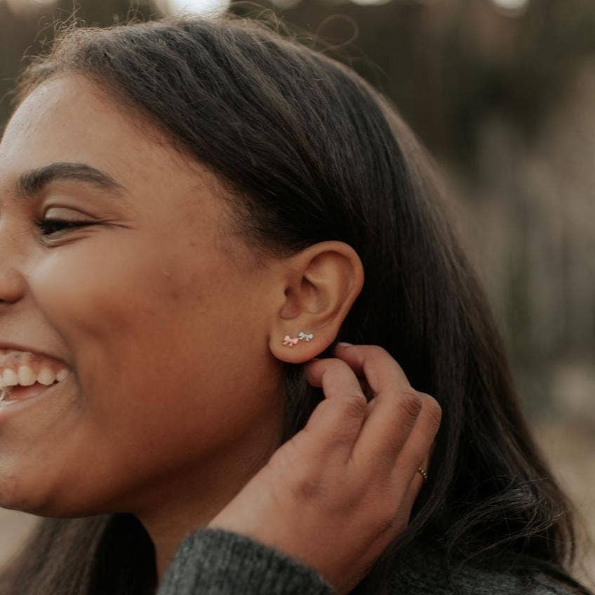 Clara Bow Studs: Baby Blue
