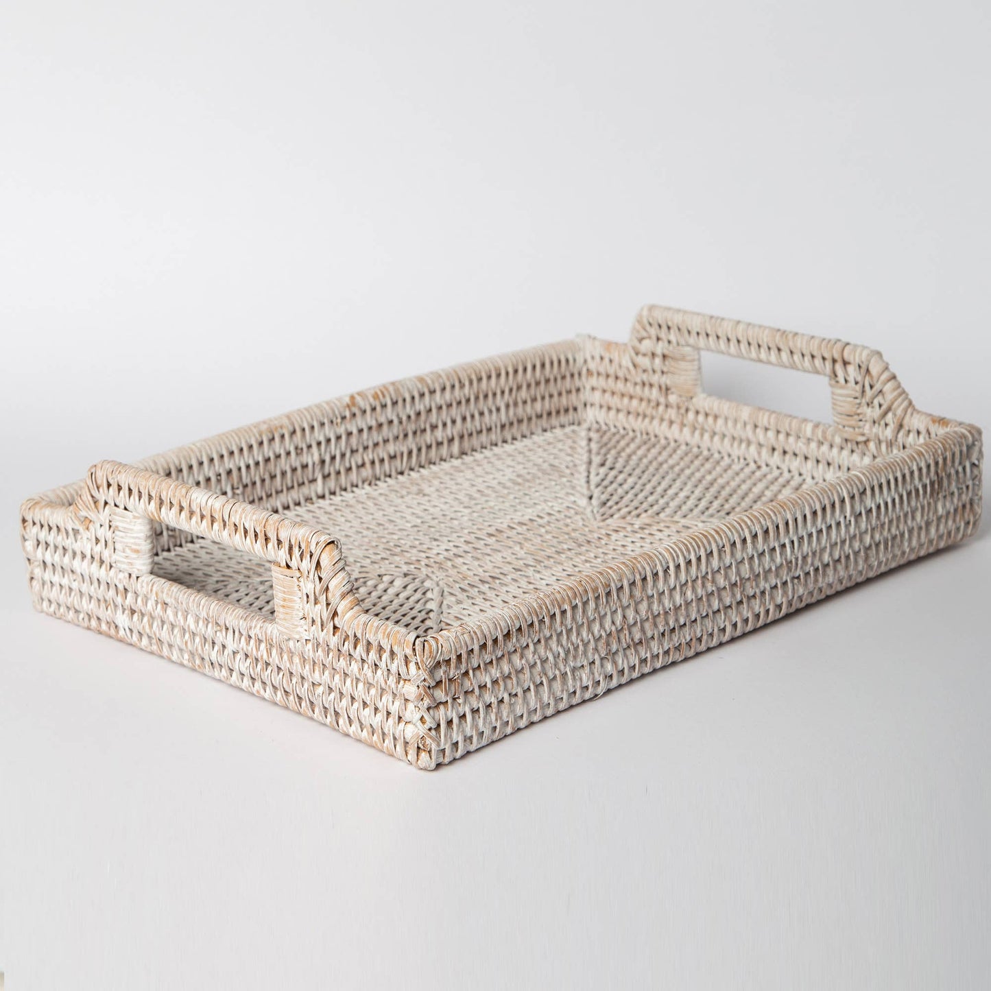 Rattan Tray: White