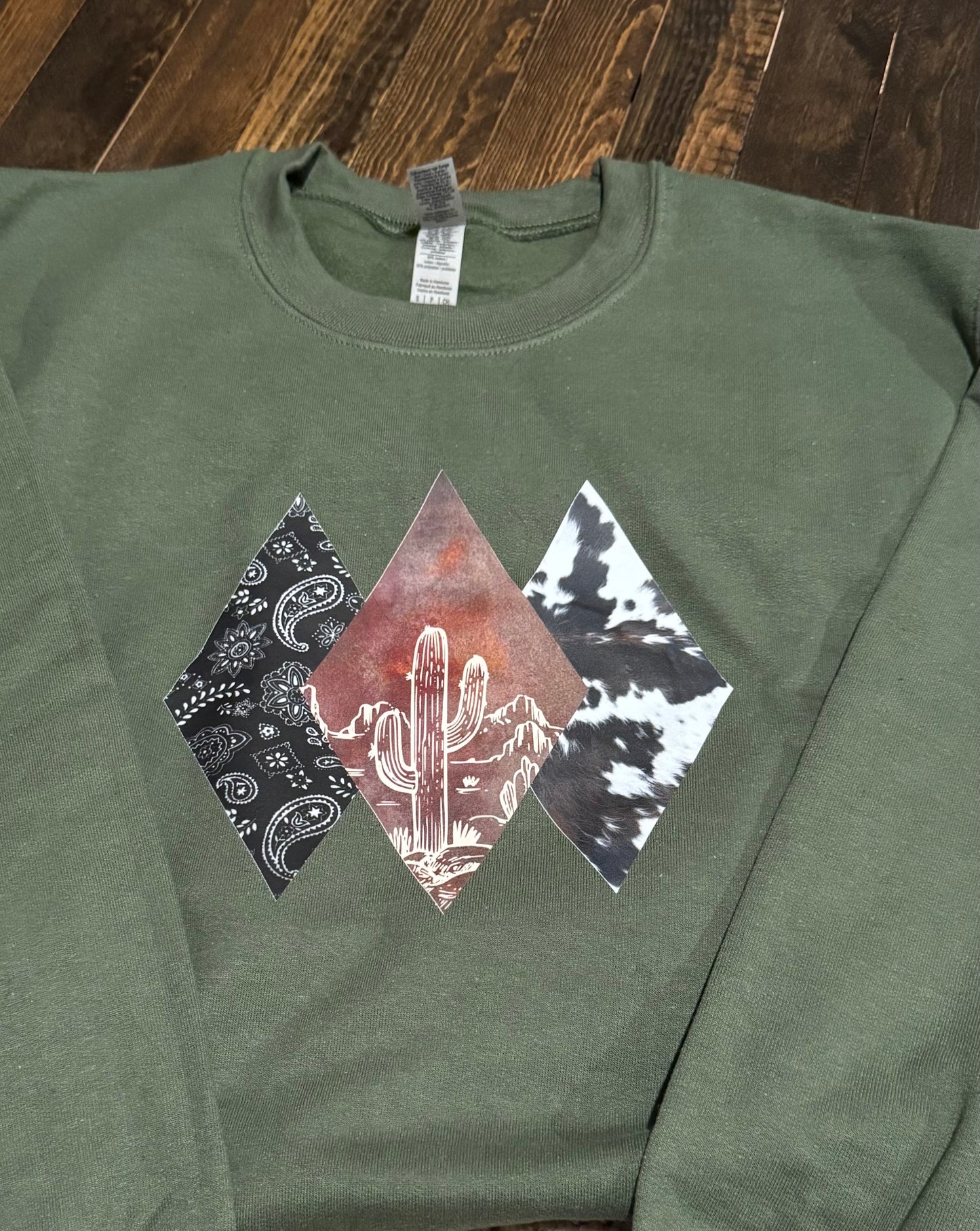Diamond Cactus Cowhide Sweatshirt