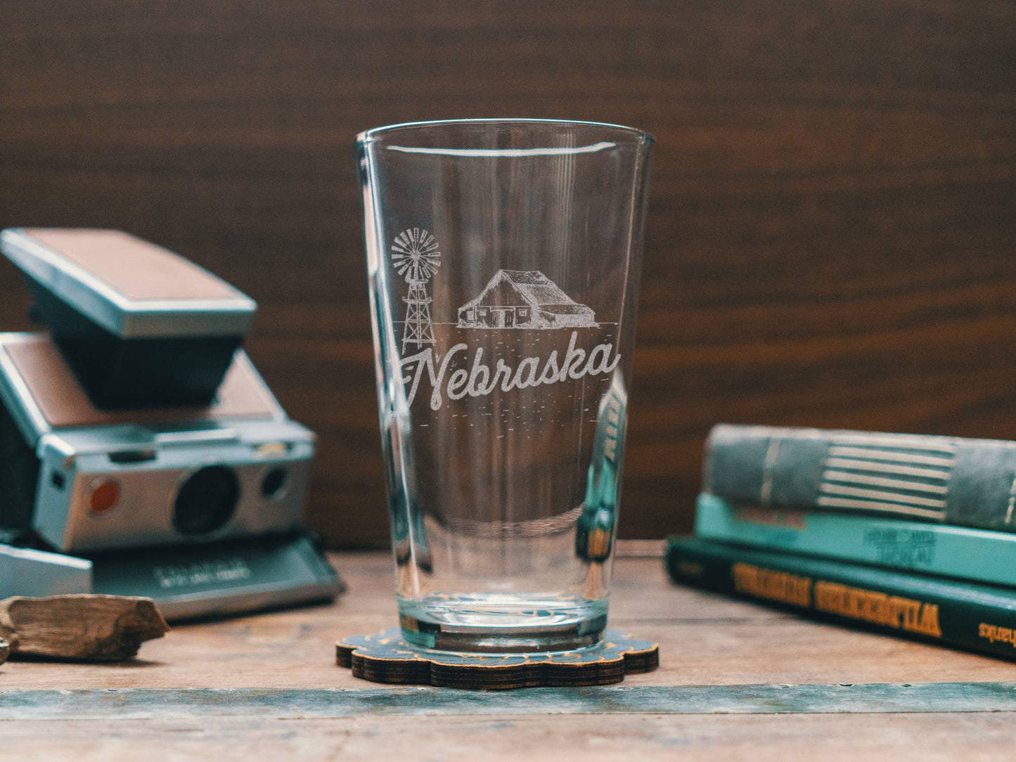 Nebraska State Drinking Glasses: Pint ~ 16 oz