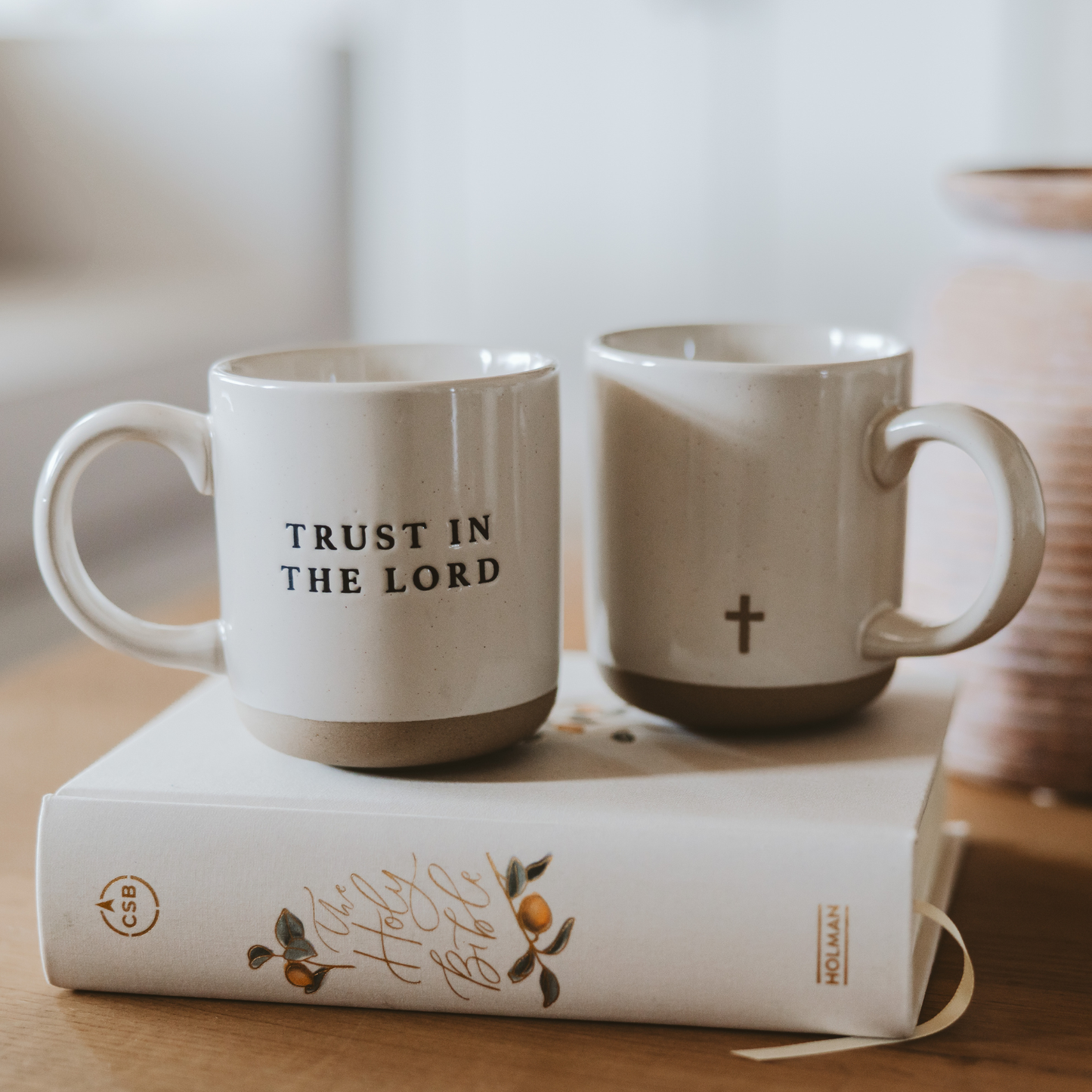 Trust In The Lord Stoneware Coffee Mug - Home Decor