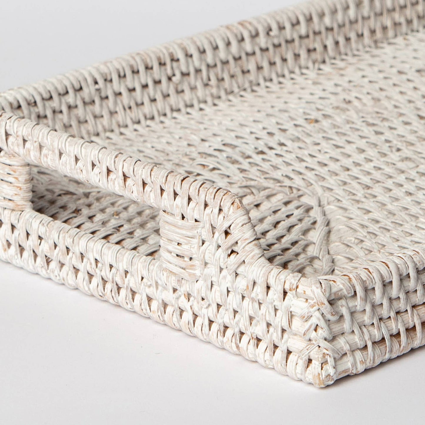 Rattan Tray: White