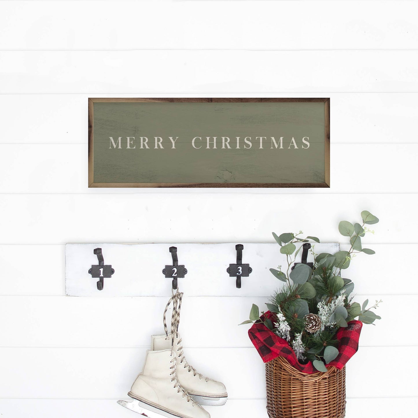 Merry Christmas Typewriter Green: 12 x 4 x 1.5