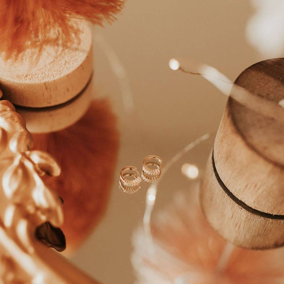 Ivy Diamond Hoops: Silver