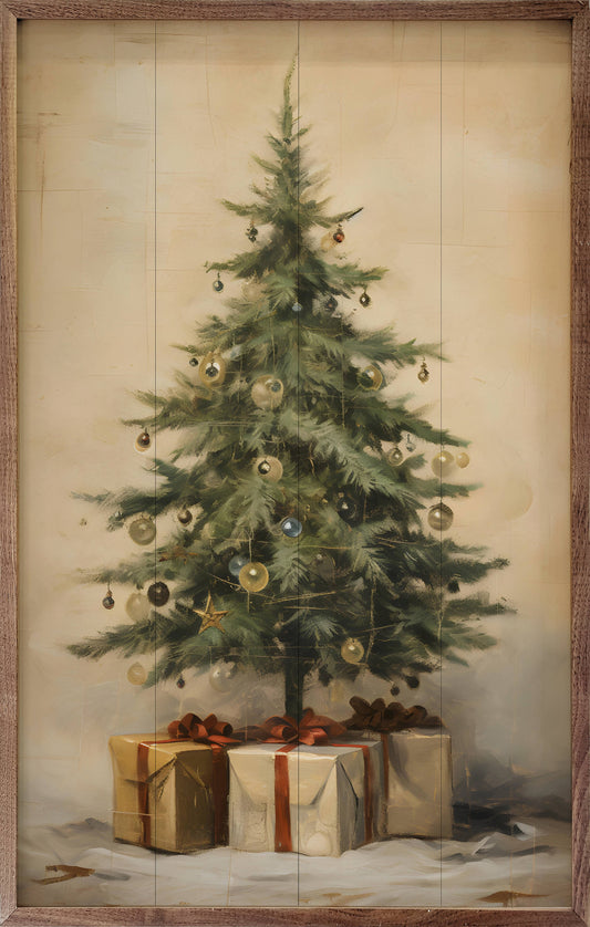 Christmas Tree With Presents II By Petals Prints Designs: 5 x 8 x 1.5
