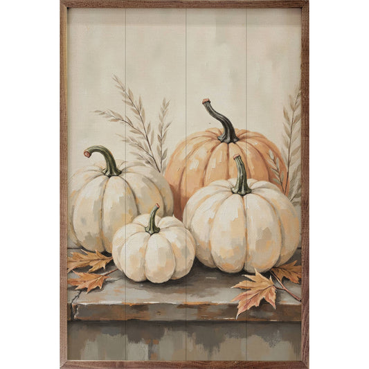 Pumpkins On Weathered Wood: 5x8