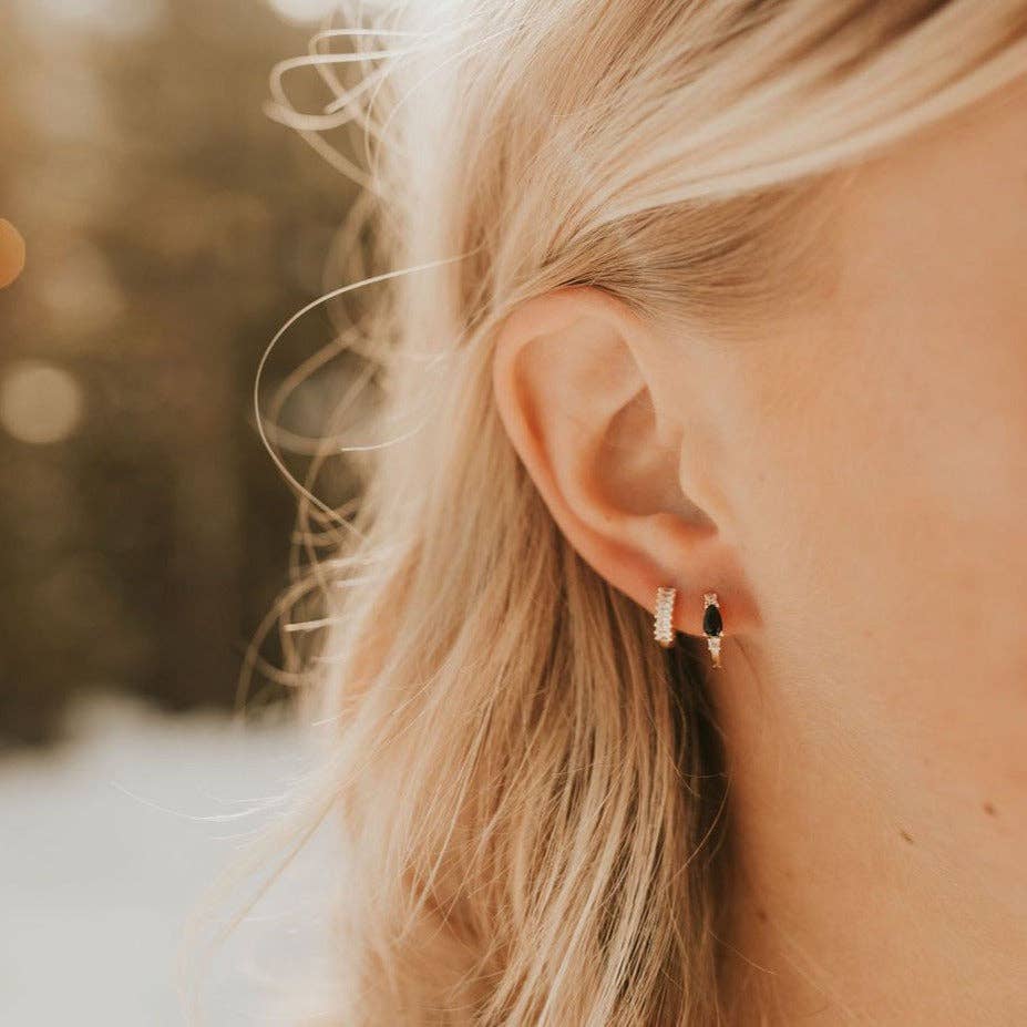 Ivy Diamond Hoops: Silver