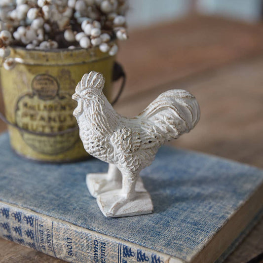 Cast Iron Rooster - Antique White