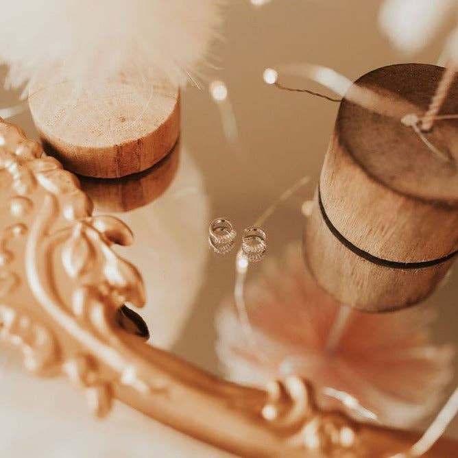 Ivy Diamond Hoops: Silver