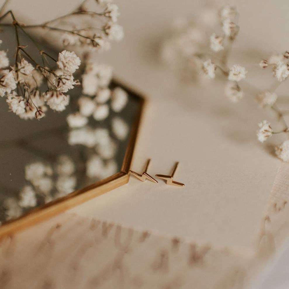 Lightning Studs: Gold