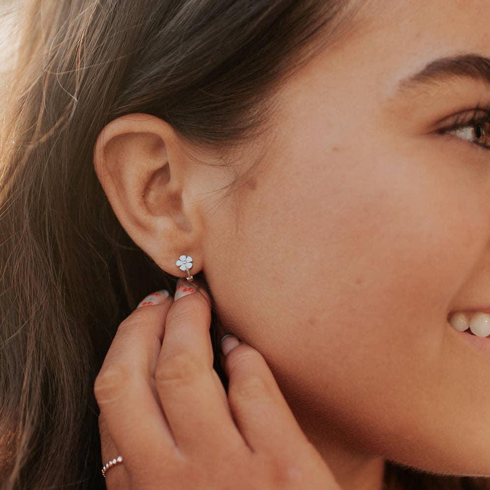 Flower Mini Hoops: Gold