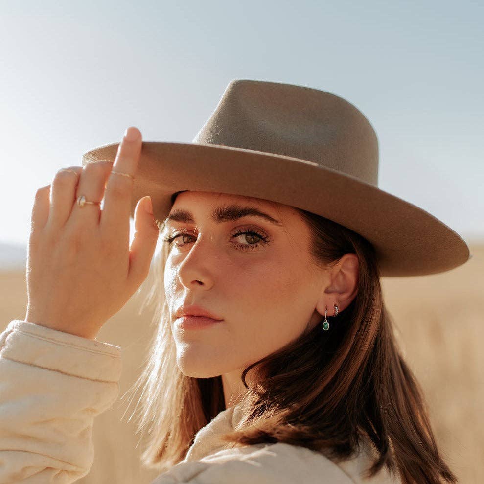 Riley Turquoise Hoops: Silver