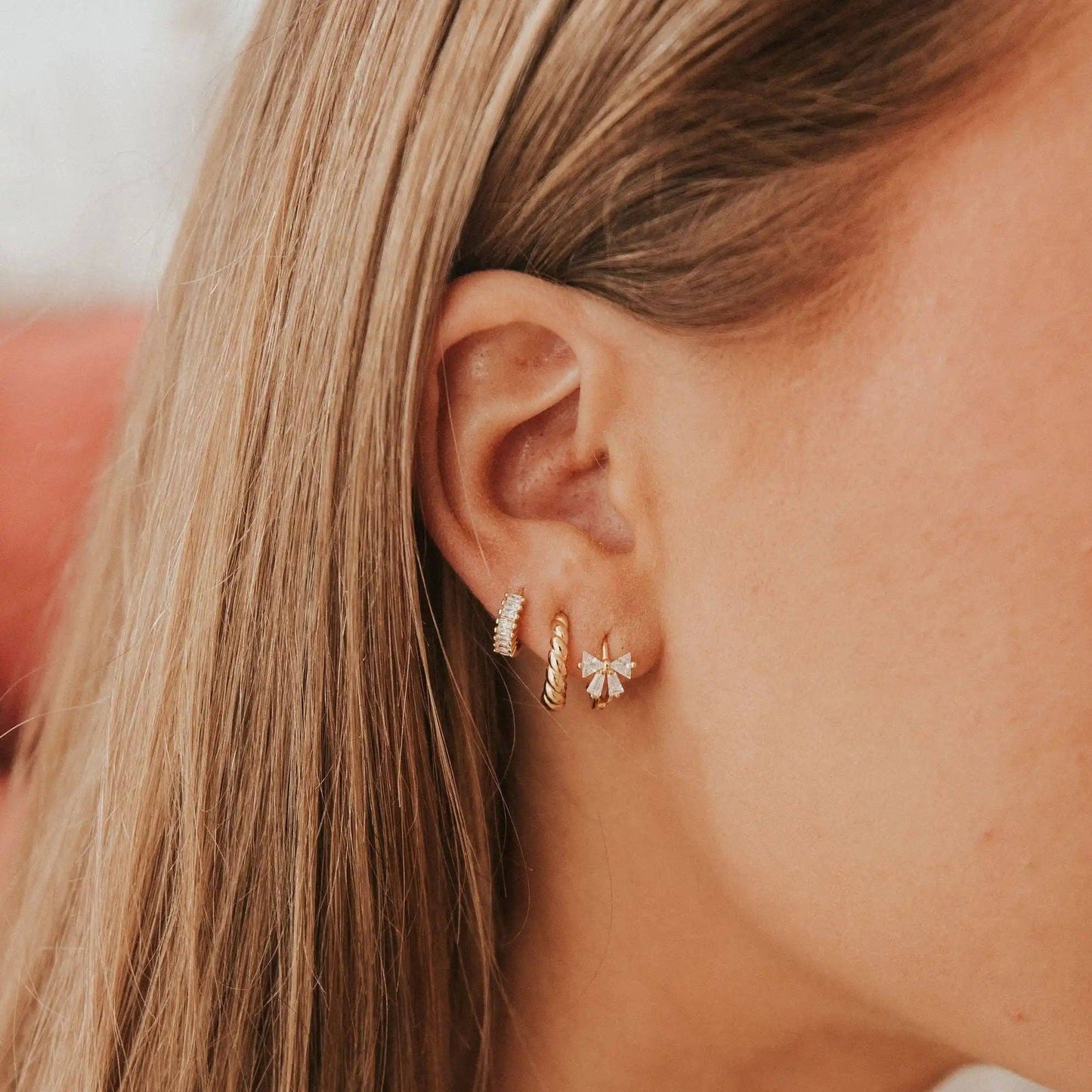 Ivy Diamond Hoops: Silver