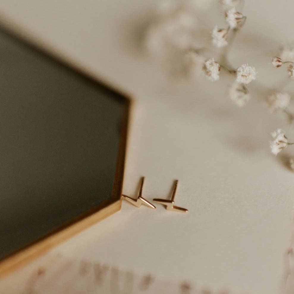 Lightning Studs: Gold