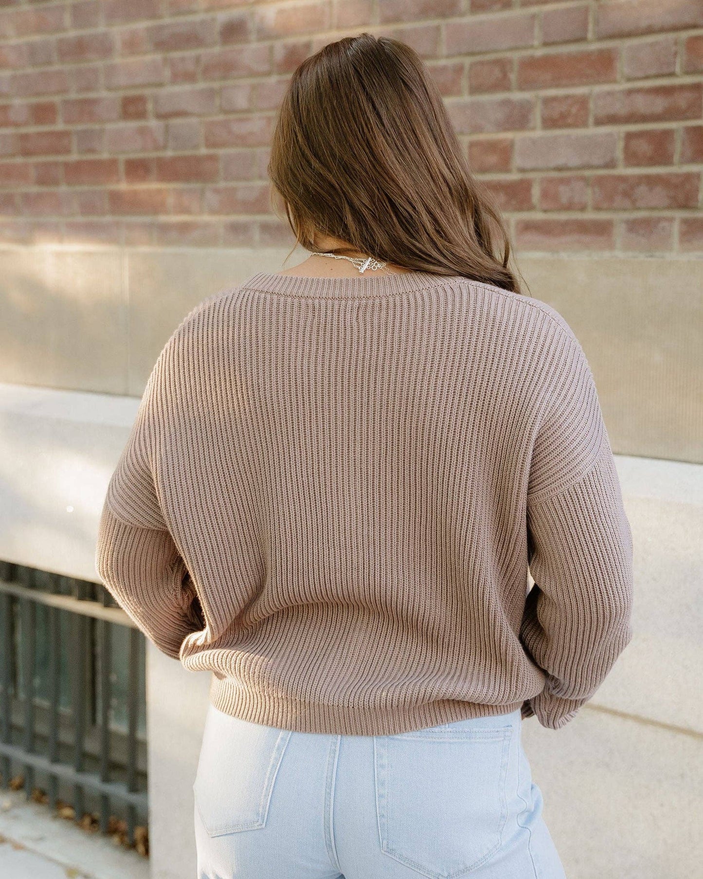 Fern Sweater Cardigan - Mocha | Ribbed Cardigan | Sweater: 3XL