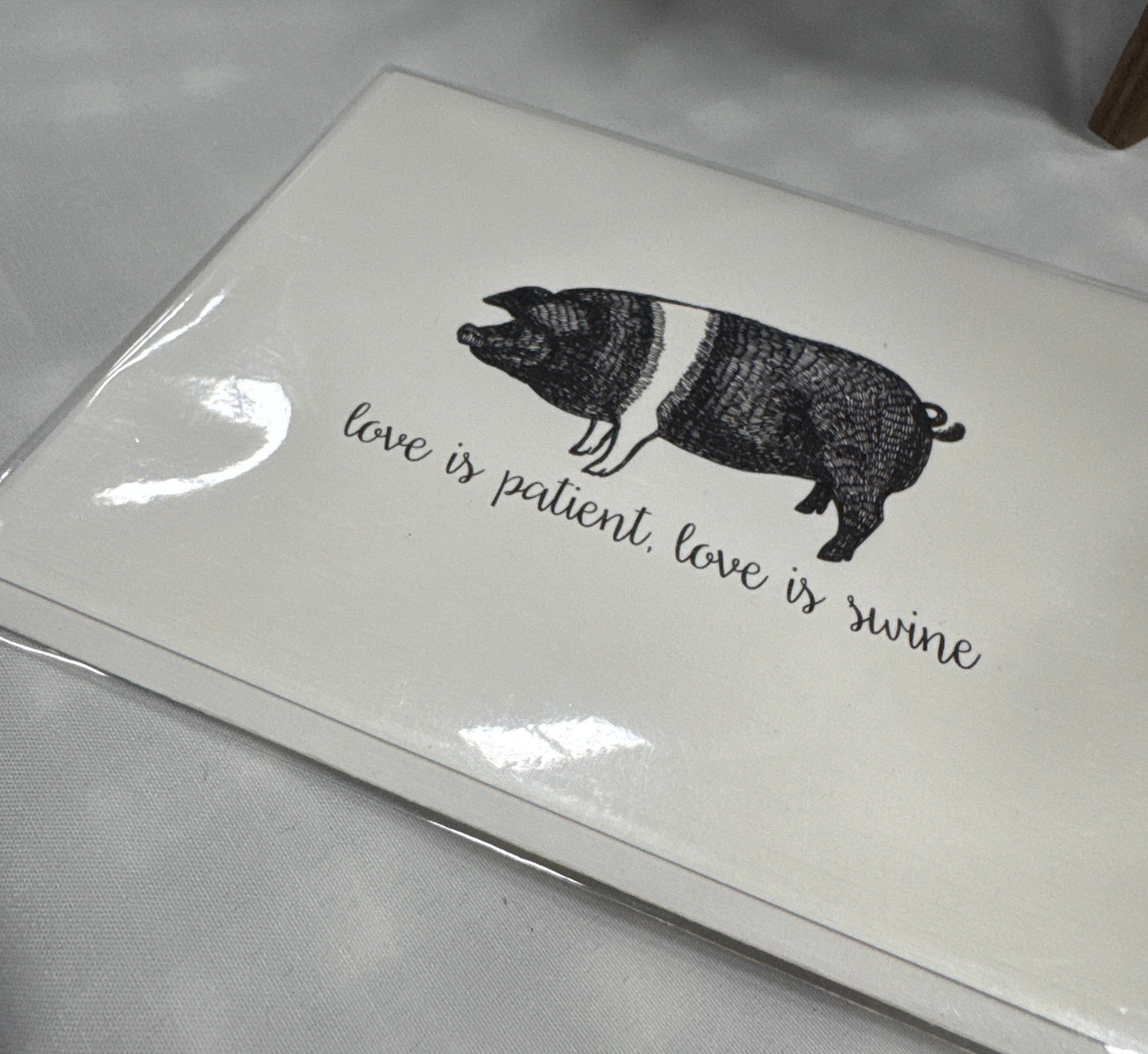 Love is Patient, Love is Swine Greeting card