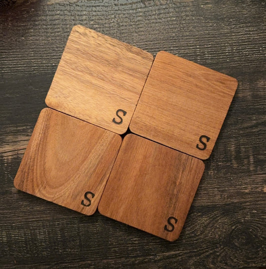 Hand Stamped “S” Coasters (set of four)