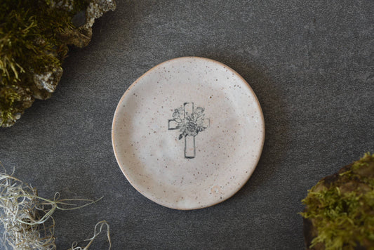 Mini Plate - Floral Cross