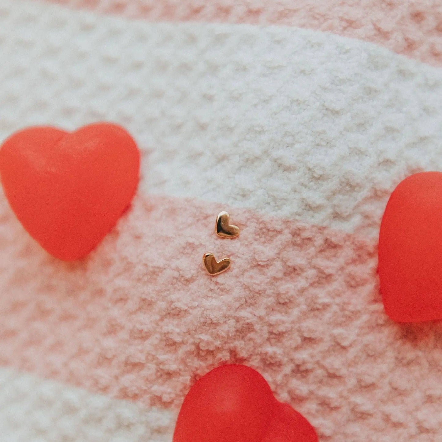 Mini Heart Studs: Gold
