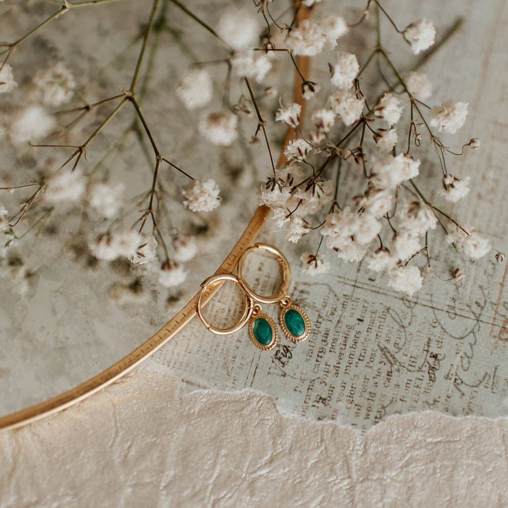 Riley Turquoise Hoops: Silver