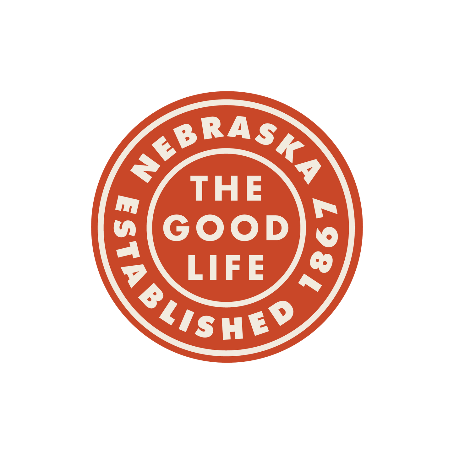 Nebraska The Good Life (Round) Sticker