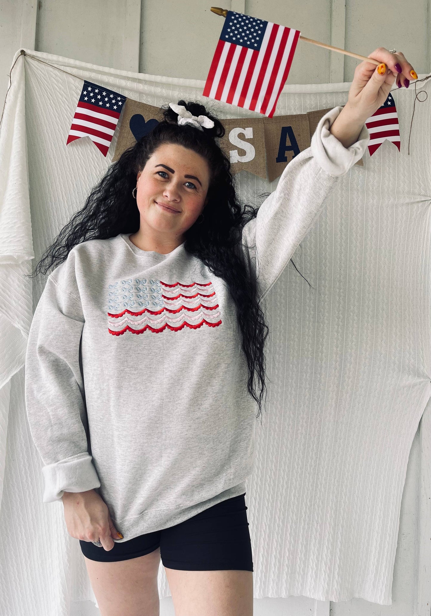 Coquette American Flag Crewneck