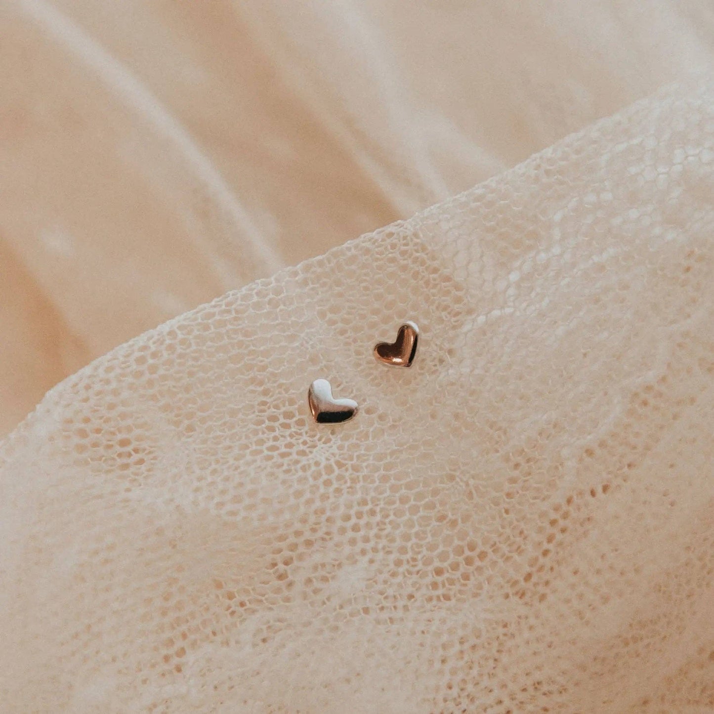 Mini Heart Studs: Gold