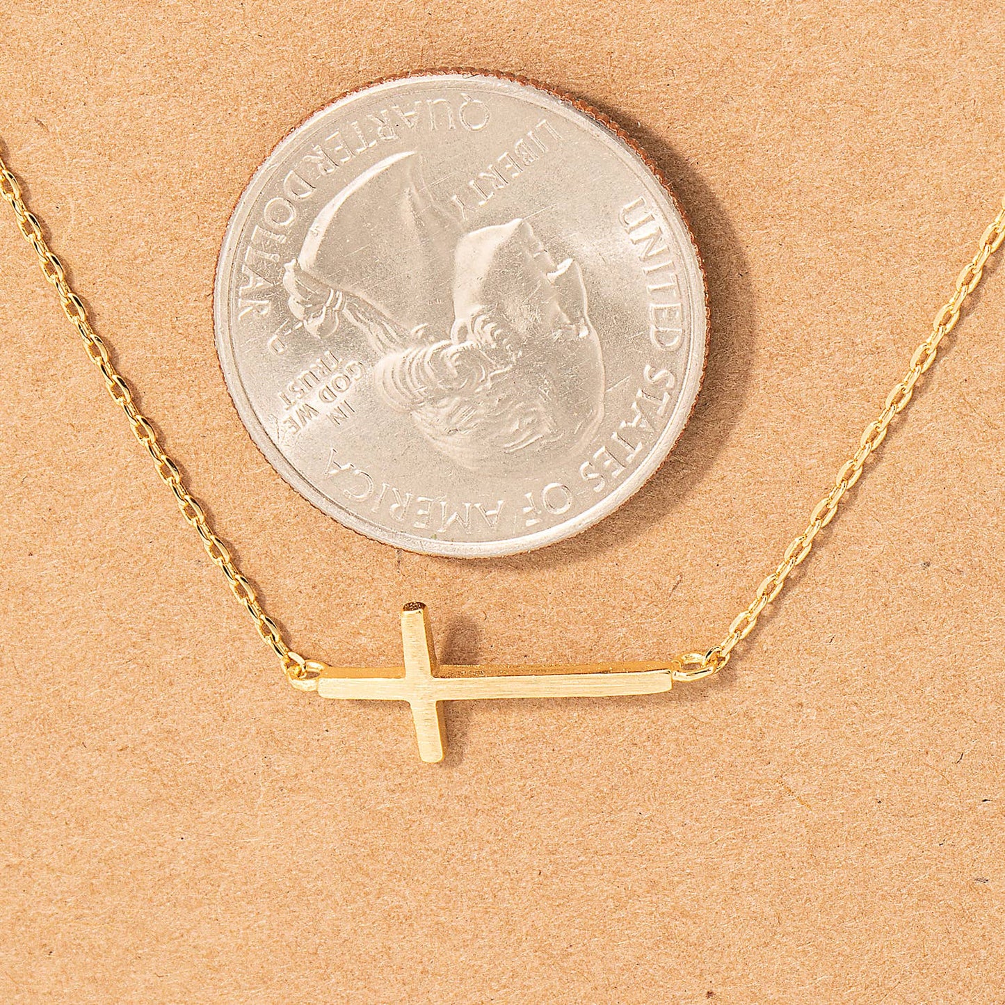 Side Cross Pendant Necklace: S