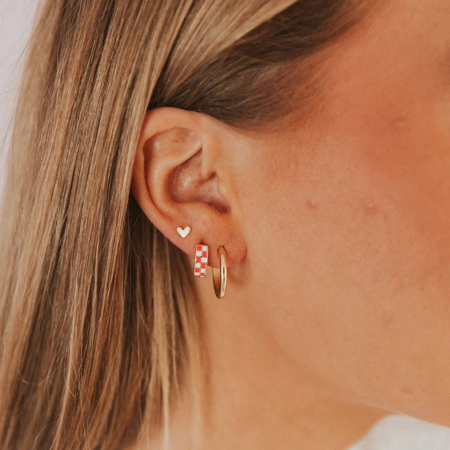 Mini Heart Studs: Gold